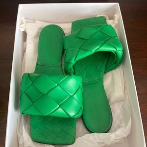 Bottega Veneta Woven Lido Intrecciato Parakeet Green Sandal Slide 39 9